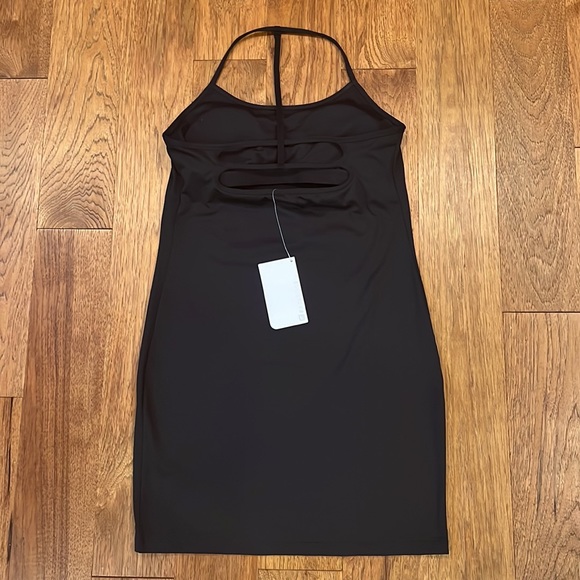 Fabletics Black Mandy Mini Dress Open Back Body Con Womens Medium 6-8 NEW $80 - Picture 5 of 8
